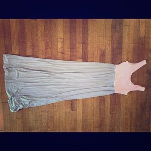 Long Pink Blush Maternity dress